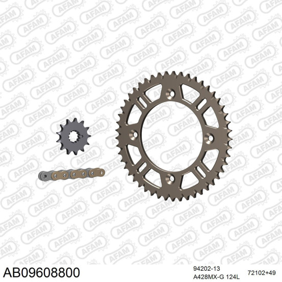 Kit chaine 428 AFAM - couronne alu standard - GAS-GAS MC 85 2021-2023