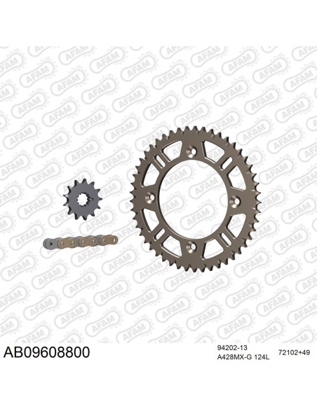 Kit chaine 428 AFAM - couronne alu standard - GAS-GAS MC 85 2021-2023