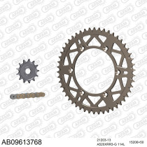 Kit chaine 520 AFAM - Couronne alu anti-boue - Type de chaine au choix - GAS GAS EC 125 2013-2014