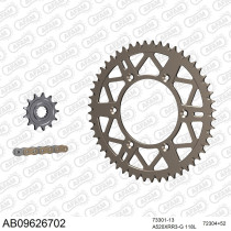 Kit chaine 520 AFAM - couronne alu anti-boue - GAS GAS EC-F 250 2021-2023