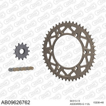 Kit chaine 520 AFAM - Couronne alu anti-boue - Type de chaine au choix - GAS GAS 250 EC 2001-2017