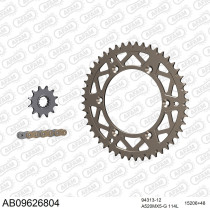 Kit chaine 520 AFAM - Couronne alu anti-boue - Type de chaine au choix - GAS GAS MC 250 2003-2005