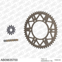 Kit chaine 520 AFAM - couronne alu anti-boue - GAS GAS EC-F 350 2021-2023