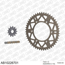 Kit chaine 520 AFAM - Couronne alu anti-boue - Type de chaine au choix - HUSABERG TE 250 2011-2014