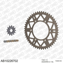 Kit chaine 520 AFAM - Couronne alu anti-boue - Type de chaine au choix - HUSABERG FE 250 2011-2014