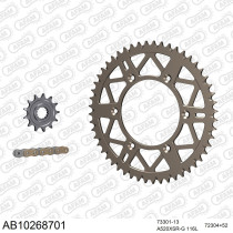 Kit chaine 520 AFAM - Couronne alu anti-boue - Type de chaine au choix - HUSABERG FE 570 E 2009-2012