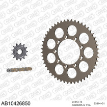 Kit chaine 520 AFAM - Couronne alu anti-boue - Type de chaine au choix - TM 250 MC 4T 2002-2004