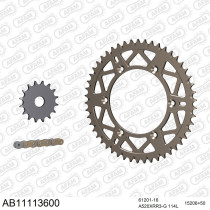 Kit chaine 520 AFAM - Couronne alu anti-boue - Type de chaine au choix - HM CRE 125 RR 2T 2011-2016