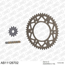 Kit chaine 520 AFAM - Couronne alu anti-boue - Type de chaine au choix - HM CRE 250 F 2010