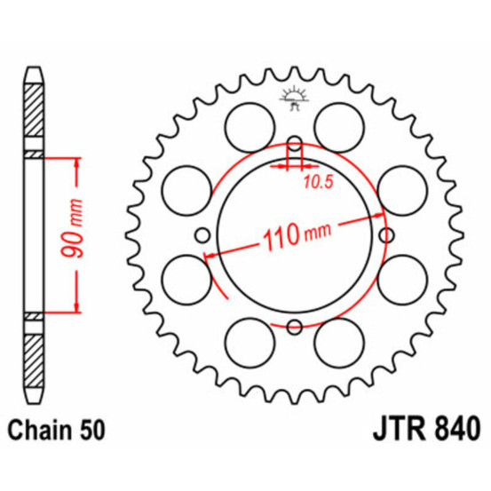 Couronne acier JT - Pas 530 - YAMAHA 500 SR 1978-1991 42
