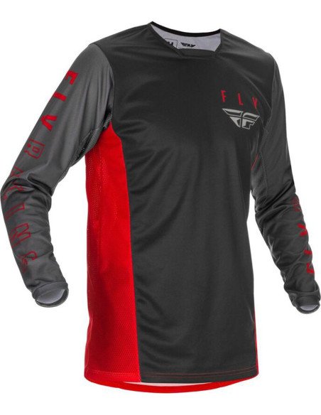 Maillot cross enfant Fly Racing 2021 Kinetic K121 - Rouge Gris Noir