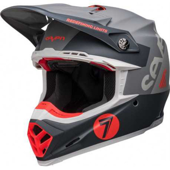 Casque cross Bell Moto-9S Flex Seven Vanguard - Gris Mat Orange