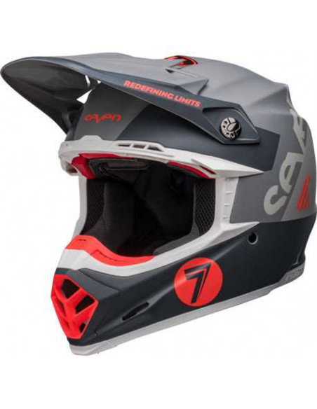 Casque cross Bell Moto-9S Flex Seven Vanguard - Gris Mat Orange
