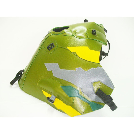 Tapis de réservoir BAGSTER Honda 750 XRV Africa Twin 1993-2003 Kaki / Jaune / Acier / Vert Foret / Jaune