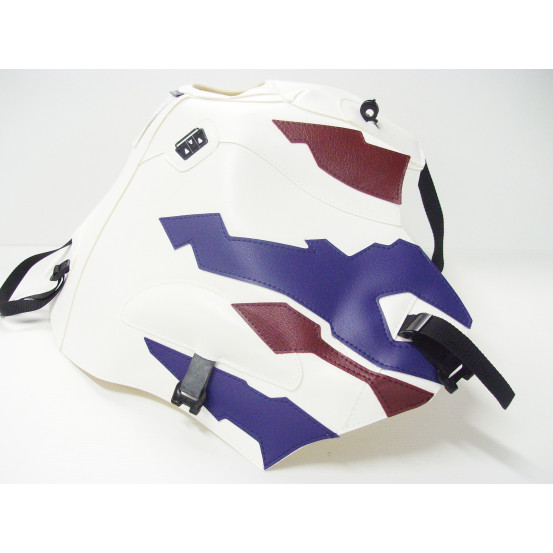 Tapis de réservoir BAGSTER Honda 750 XRV Africa Twin 1993-2003 Blanc / Bordeaux Clair / Bleu de Chine / Bordeaux Clair