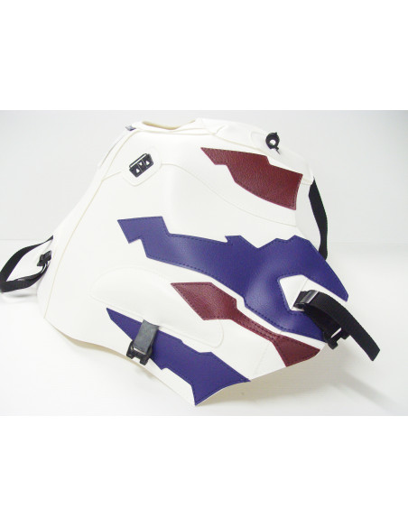 Tapis de réservoir BAGSTER Honda 750 XRV Africa Twin 1993-2003 Blanc / Bordeaux Clair / Bleu de Chine / Bordeaux Clair