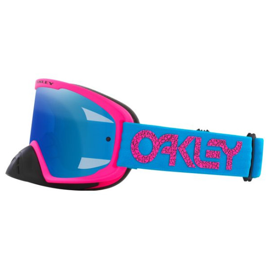 Masque cross OAKLEY O-Frame 2.0 Pro MX Craquelé Rose Bleu - Écran Iridium Noir Ice
