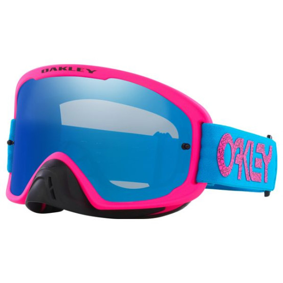 Masque cross OAKLEY O-Frame 2.0 Pro MX Craquelé Rose Bleu - Écran Iridium Noir Ice