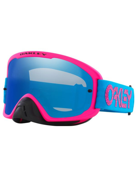 Masque cross OAKLEY O-Frame 2.0 Pro MX Craquelé Rose Bleu - Écran Iridium Noir Ice