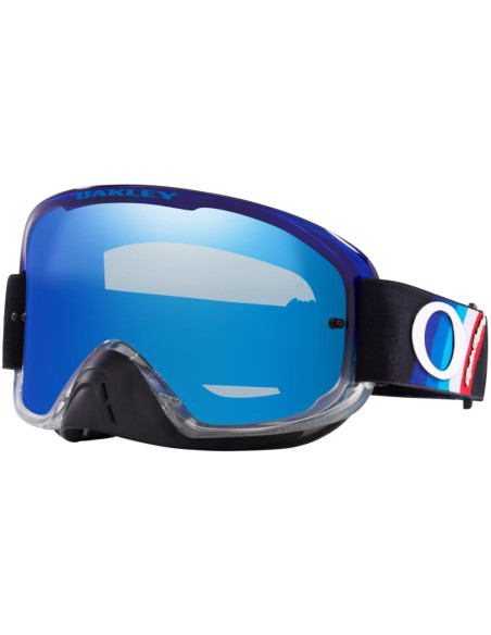 Masque cross OAKLEY O-Frame 2.0 Pro MX TLD Stripes Bleu Gris - Écran Iridium Noir Ice