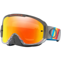 Masque cross OAKLEY O-Frame 2.0 Pro MX TLD Stripes Gris Jaune - Écran Iridium Rouge