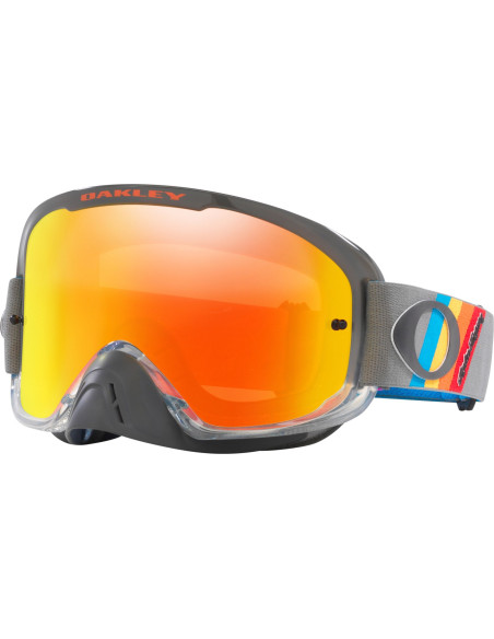 Masque cross OAKLEY O-Frame 2.0 Pro MX TLD Stripes Gris Jaune - Écran Iridium Rouge