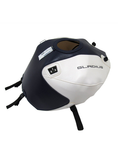 Tapis de réservoir BAGSTER Suzuki 650 SFV Gladius 2009-2016 Bleu Foncé / Blanc