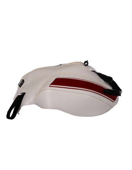 Tapis de réservoir BAGSTER Moto Guzzi V7 Racer/Special 2010-2016 Blanc / Rouge Fonce / Liseré Rouge Fonce