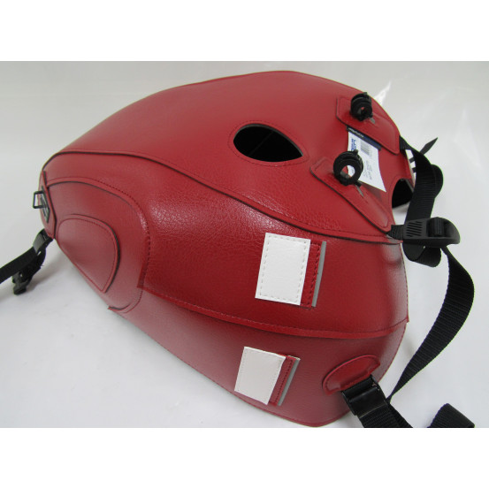 Tapis de réservoir BAGSTER Triumph 900 Street Twin 2016 Rouge Fonce / Blanc / Liseré Acier