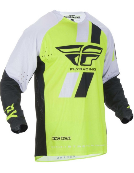 Maillot cross Fly Racing 2019 Evolution - Jaune Fluo Noir Blanc