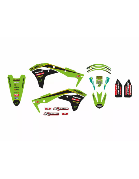 Kit déco BLACKBIRD Replica Kawasaki 2020 - KAWASAKI KX F KX F 450 2016 - 2020 250 2017 - 2020