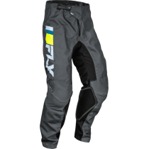 Pantalon cross Fly Racing 2024 Kinetic Prix Ice - Gris Charcoal Jaune Fluo