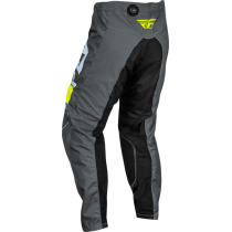 Pantalon cross Fly Racing 2024 Kinetic Prix Ice - Gris Charcoal Jaune Fluo 2