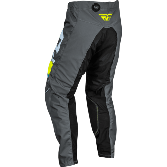 Pantalon cross Fly Racing 2024 Kinetic Prix Ice - Gris Charcoal Jaune Fluo