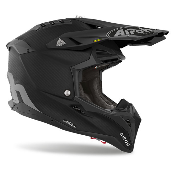 Casque cross Airoh Aviator 3 Push - Noir Carbon Mat