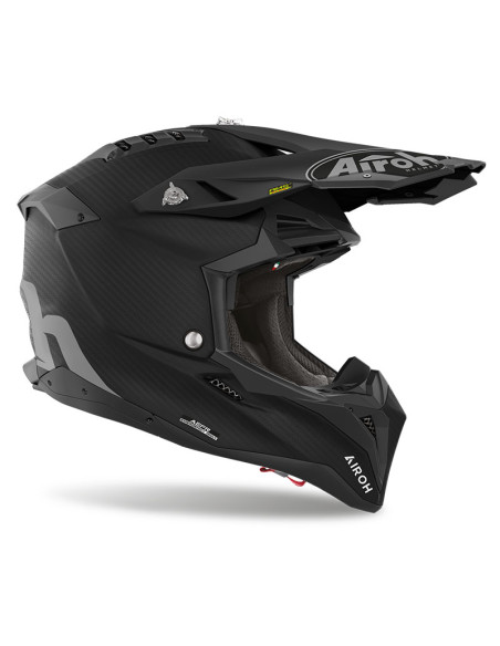 Casque cross Airoh Aviator 3 Push - Noir Carbon Mat