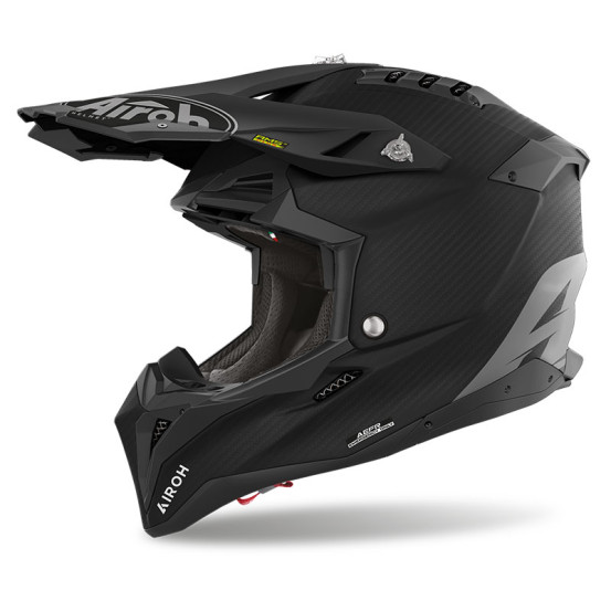 Casque cross Airoh Aviator 3 Push - Noir Carbon Mat