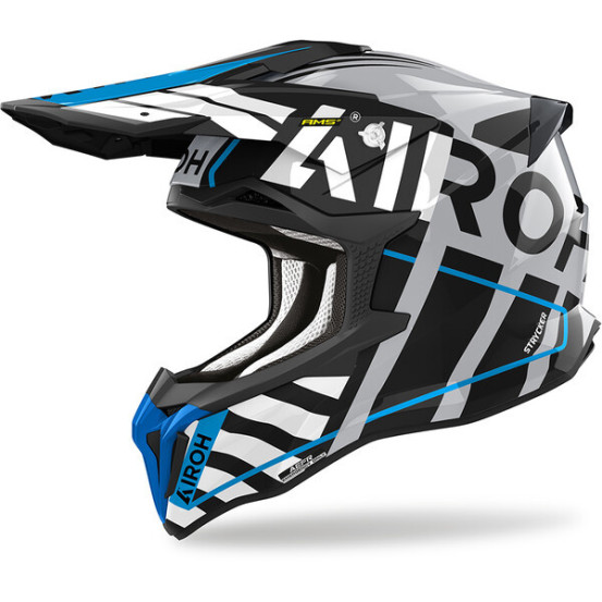 Casque cross Airoh Strycker Brave - Bleu Gris