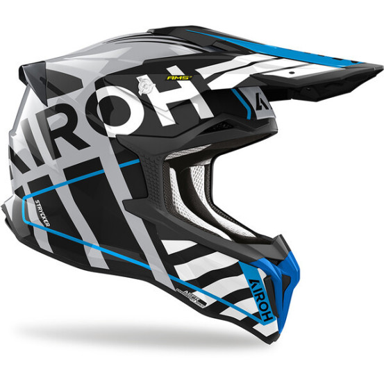 Casque cross Airoh Strycker Brave - Bleu Gris