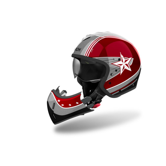 Casque modulable Airoh J 110 Command - Rouge Burgundy