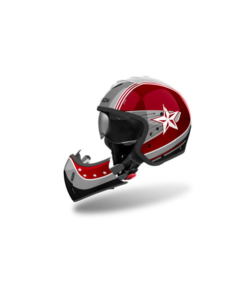 Casque modulable Airoh J 110 Command - Rouge Burgundy