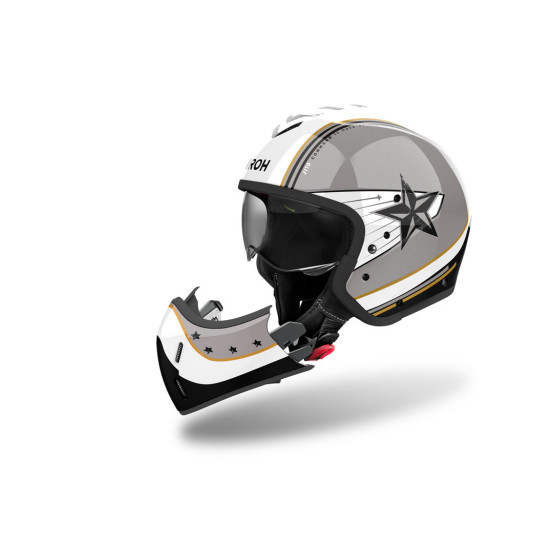 Casque modulable Airoh J 110 Command - Or Pailleté