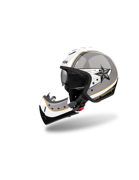 Casque modulable Airoh J 110 Command - Or Pailleté