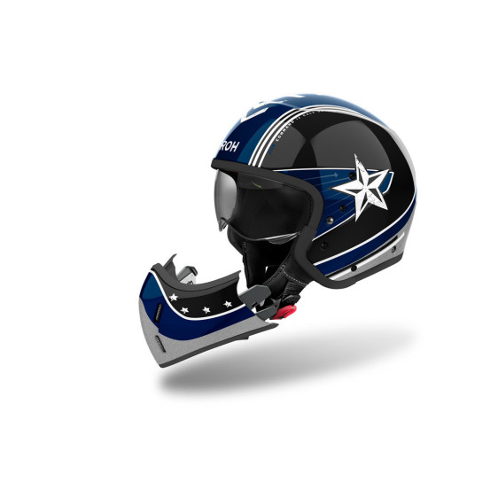 Casque modulable Airoh J 110 Command - Bleu Octane