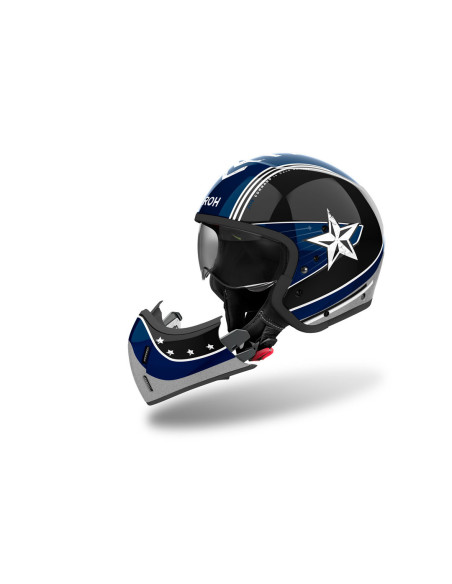 Casque modulable Airoh J 110 Command - Bleu Octane