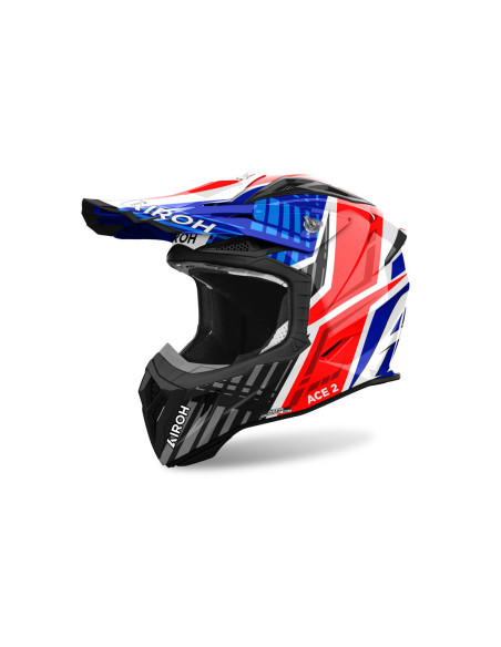 Casque cross Airoh Aviator Ace 2 Proud - Bleu Rouge