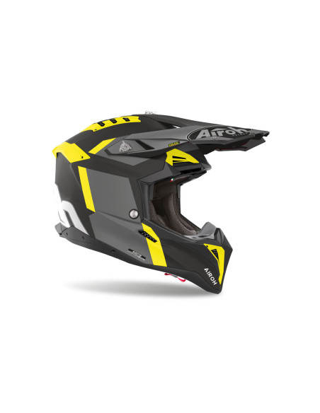 Casque cross Airoh Aviator 3 Glory - Jaune Mat