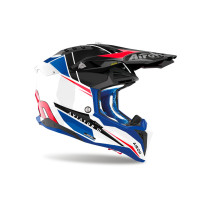Casque cross Airoh Aviator 3 Push - Bleu Rouge 2