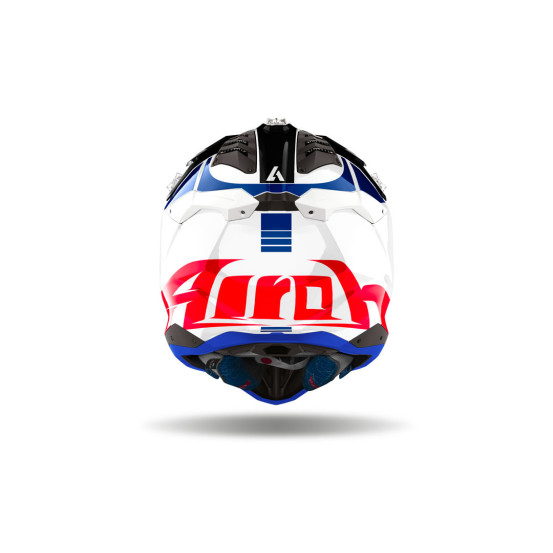 Casque cross Airoh Aviator 3 Push - Bleu Rouge