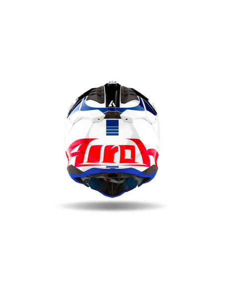 Casque cross Airoh Aviator 3 Push - Bleu Rouge
